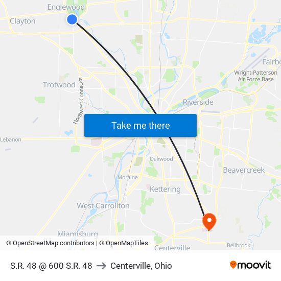 S.R. 48 @ 600 S.R. 48 to Centerville, Ohio map
