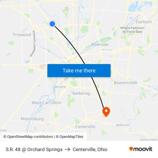 S.R. 48 @ Orchard Springs to Centerville, Ohio map