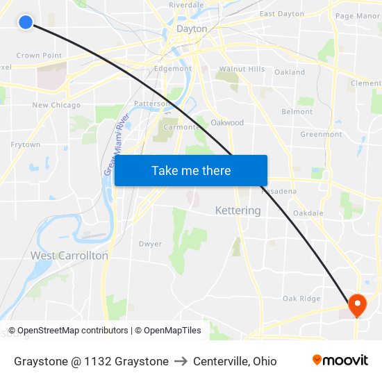 Graystone @ 1132 Graystone to Centerville, Ohio map