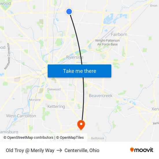 Old Troy @ Merily Way to Centerville, Ohio map