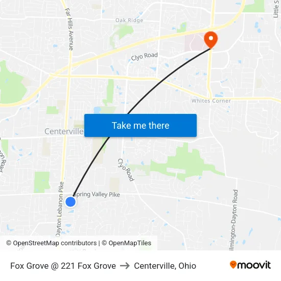 Fox Grove @ 221 Fox Grove to Centerville, Ohio map
