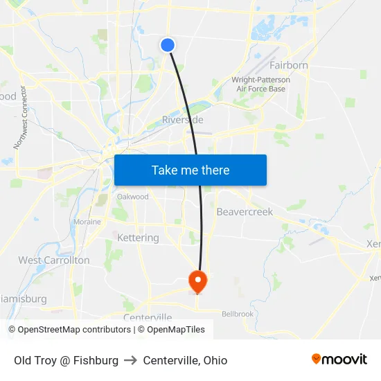 Old Troy @ Fishburg to Centerville, Ohio map