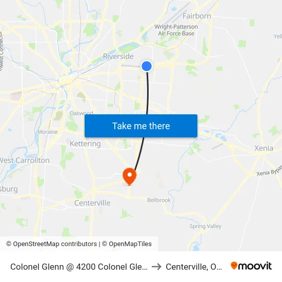Colonel Glenn @ 4200 Colonel Glenn to Centerville, Ohio map