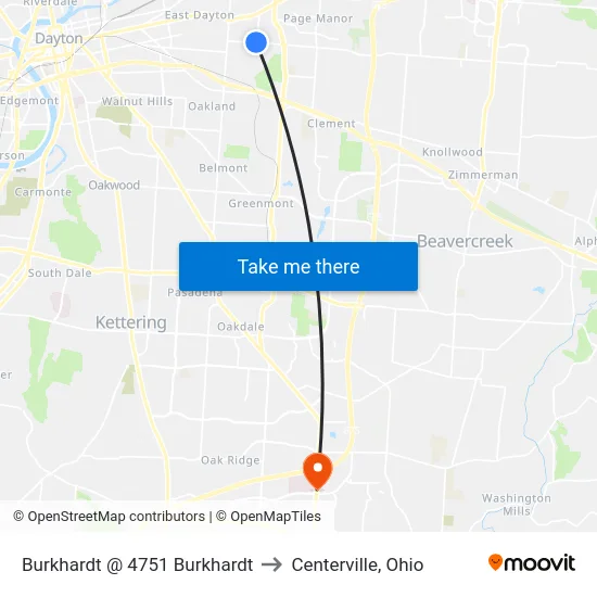 Burkhardt @ 4751 Burkhardt to Centerville, Ohio map