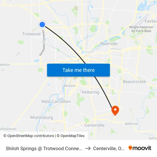 Shiloh Springs @ Trotwood Connector to Centerville, Ohio map