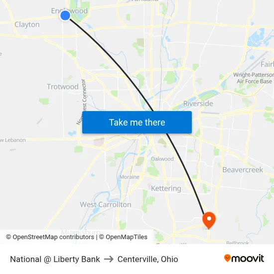 National @ Liberty Bank to Centerville, Ohio map