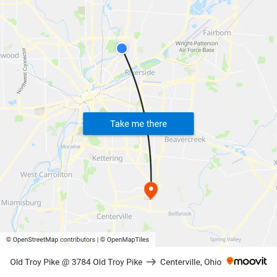 Old Troy Pike @ 3784 Old Troy Pike to Centerville, Ohio map
