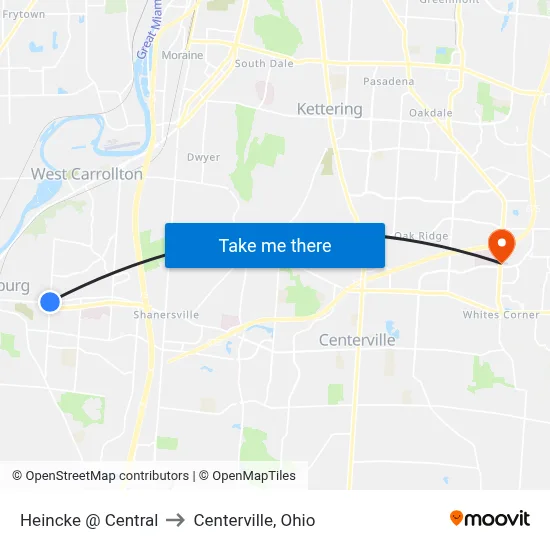 Heincke @ Central to Centerville, Ohio map