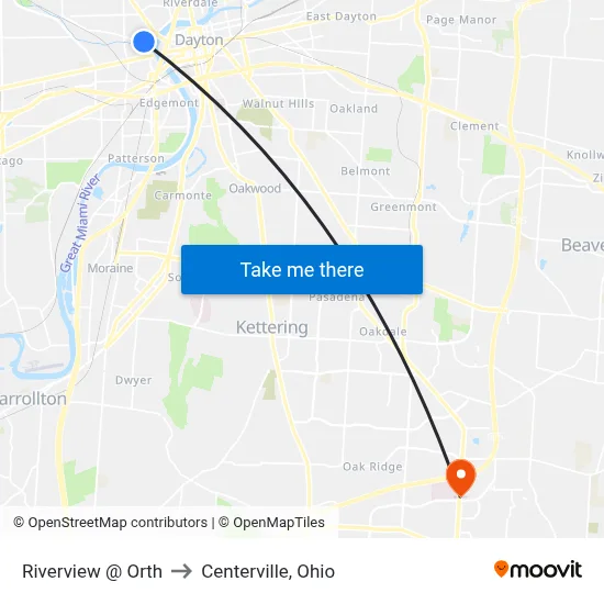 Riverview @ Orth to Centerville, Ohio map