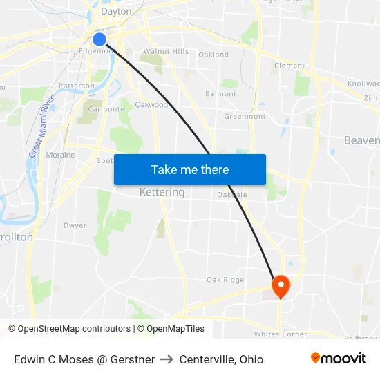Edwin C Moses @ Gerstner to Centerville, Ohio map