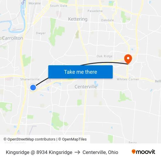 Kingsridge @ 8934 Kingsridge to Centerville, Ohio map