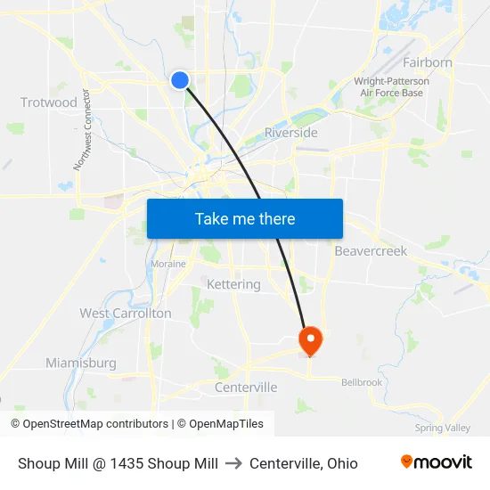 Shoup Mill @ 1435 Shoup Mill to Centerville, Ohio map