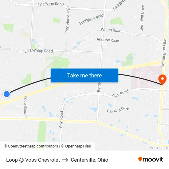 Loop @ Voss Chevrolet to Centerville, Ohio map