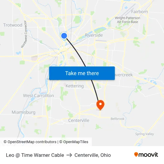 Leo @ Time Warner Cable to Centerville, Ohio map