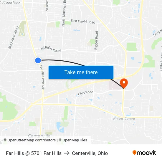 Far Hills @ 5701 Far Hills to Centerville, Ohio map