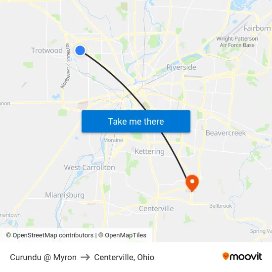 Curundu @ Myron to Centerville, Ohio map