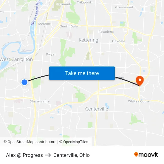 Alex @ Progress to Centerville, Ohio map