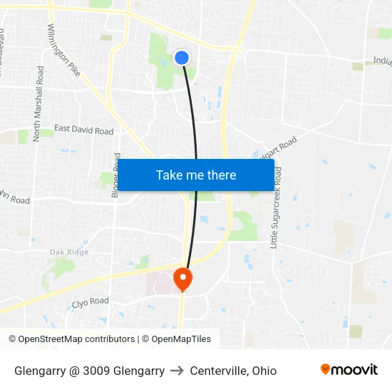 Glengarry @ 3009 Glengarry to Centerville, Ohio map