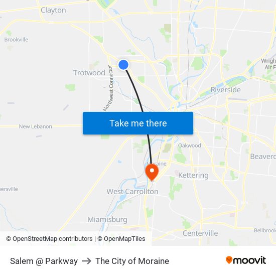 Salem @ Parkway to The City of Moraine map