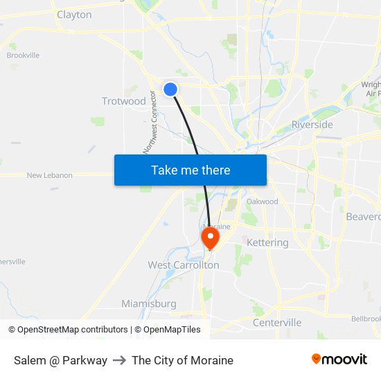 Salem @ Parkway to The City of Moraine map