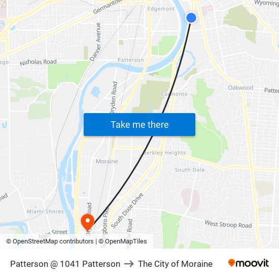 Patterson @ 1041 Patterson to The City of Moraine map