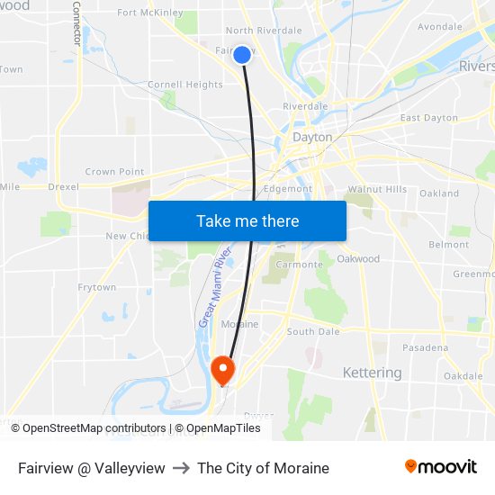 Fairview @ Valleyview to The City of Moraine map