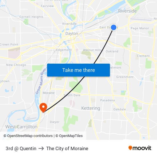 3rd @ Quentin to The City of Moraine map