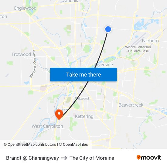 Brandt @ Channingway to The City of Moraine map