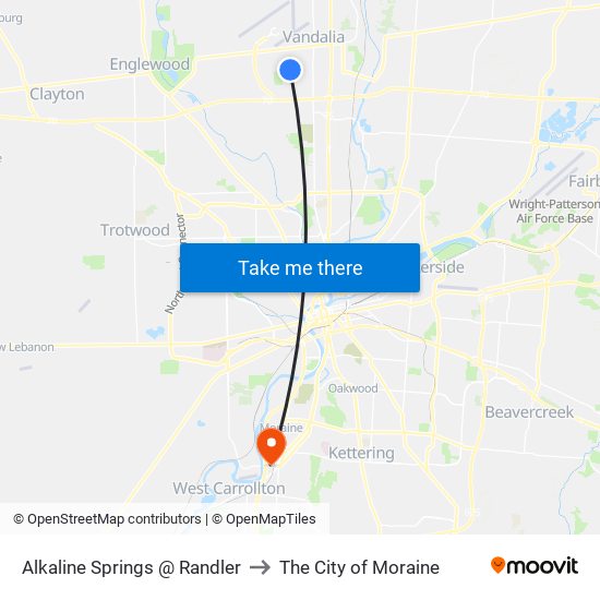 Alkaline Springs @ Randler to The City of Moraine map