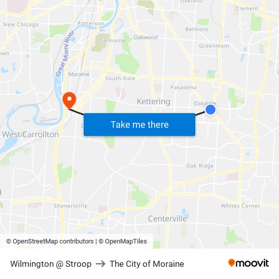 Wilmington @ Stroop to The City of Moraine map