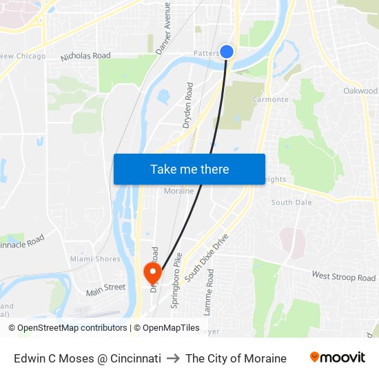 Edwin C Moses @ Cincinnati to The City of Moraine map
