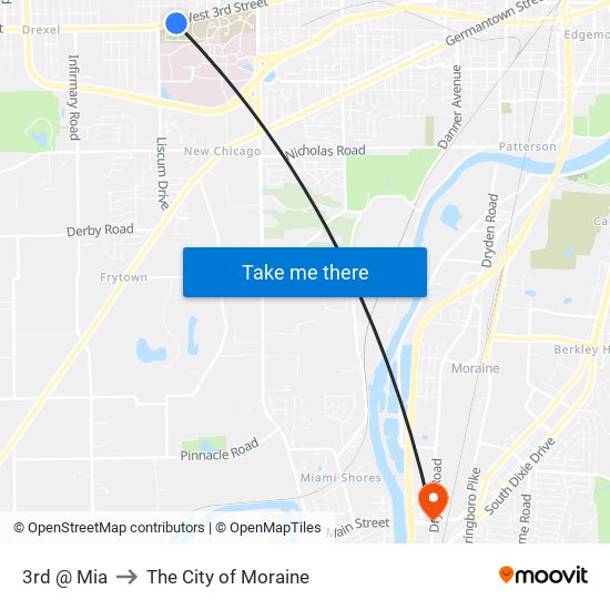 3rd @ Mia to The City of Moraine map