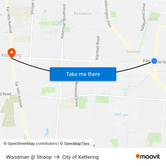 Woodman @ Stroop to City of Kettering map