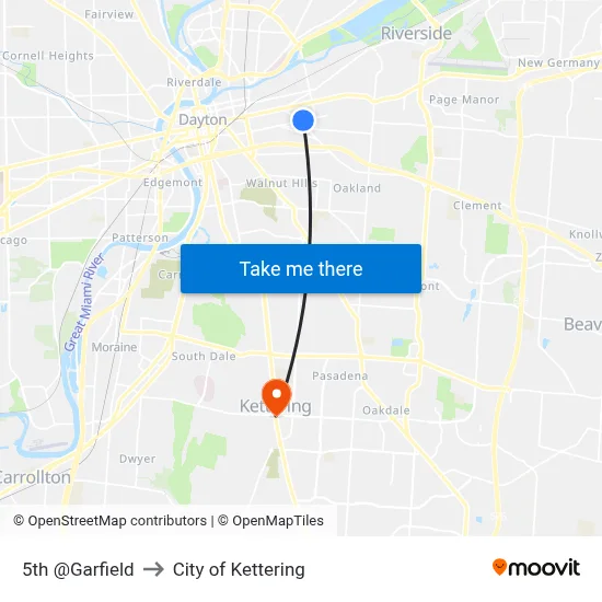5th @Garfield to City of Kettering map