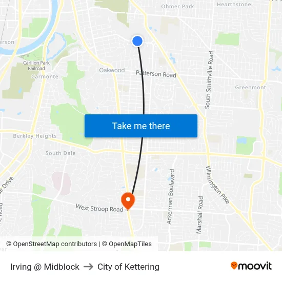 Irving @ Midblock to City of Kettering map