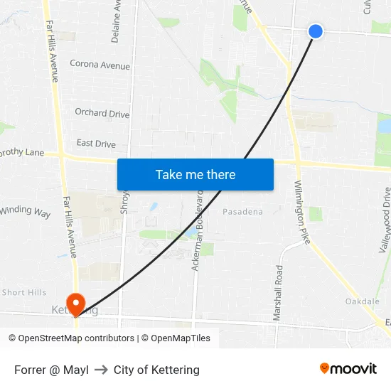 Forrer @ Mayl to City of Kettering map