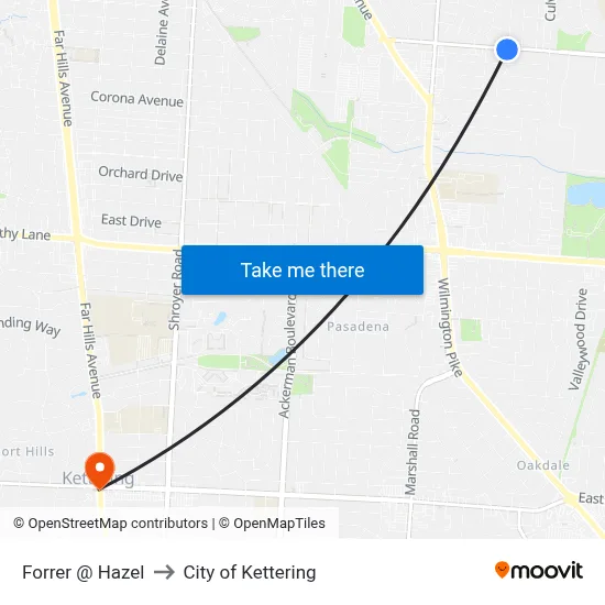 Forrer @ Hazel to City of Kettering map