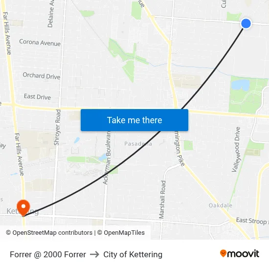 Forrer @ 2000 Forrer to City of Kettering map