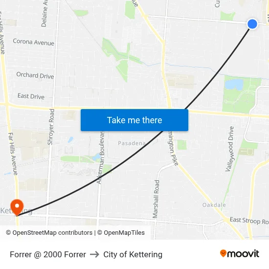 Forrer @ 2000 Forrer to City of Kettering map