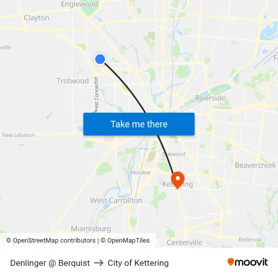 Denlinger @ Berquist to City of Kettering map