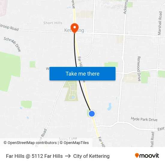 Far Hills @ 5112 Far Hills to City of Kettering map