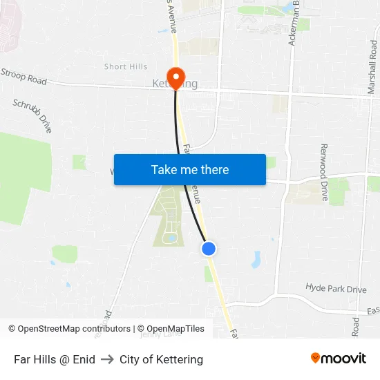 Far Hills @ Enid to City of Kettering map