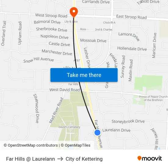 Far Hills @ Laurelann to City of Kettering map
