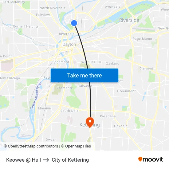 Keowee @ Hall to City of Kettering map