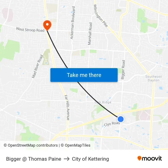 Bigger @ Thomas Paine to City of Kettering map