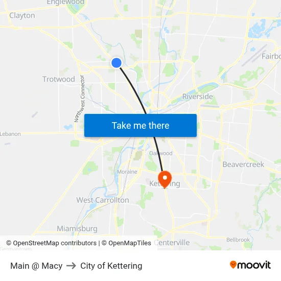 Main @ Macy to City of Kettering map