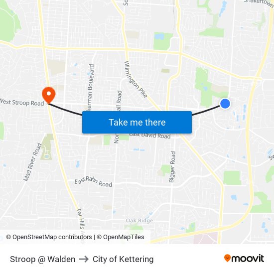 Stroop @ Walden to City of Kettering map