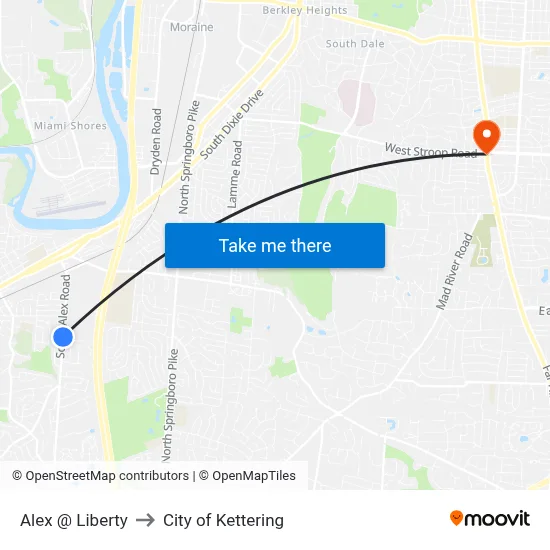 Alex @ Liberty to City of Kettering map