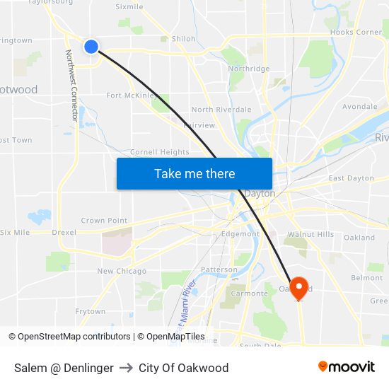 Salem @ Denlinger to City Of Oakwood map