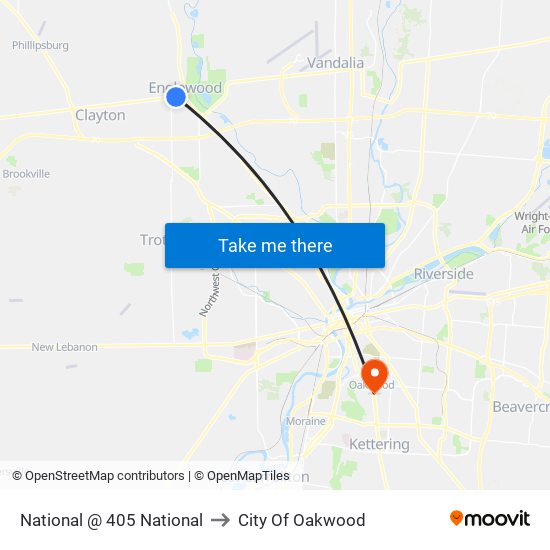 National @ 405 National to City Of Oakwood map